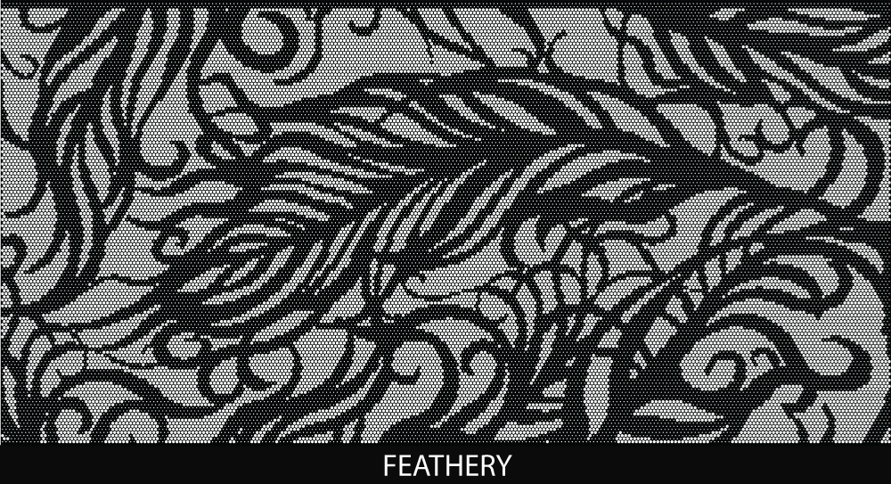 Feathery perforated pool fencing design by Pool Perf