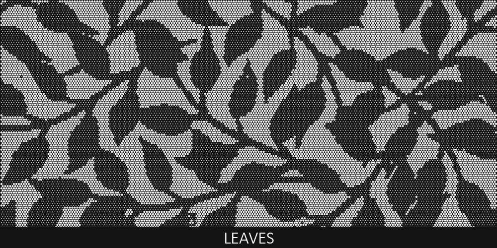 Leaves perforated pool fencing design by Pool Perf