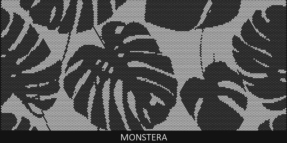 Monstera perforated pool fencing design by Pool Perf