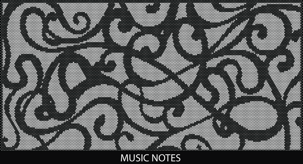 Music Notes perforated pool fencing design by Pool Perf