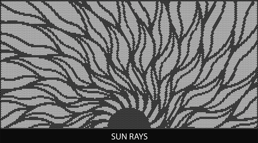 Sun Rays perforated pool fencing design by Pool Perf