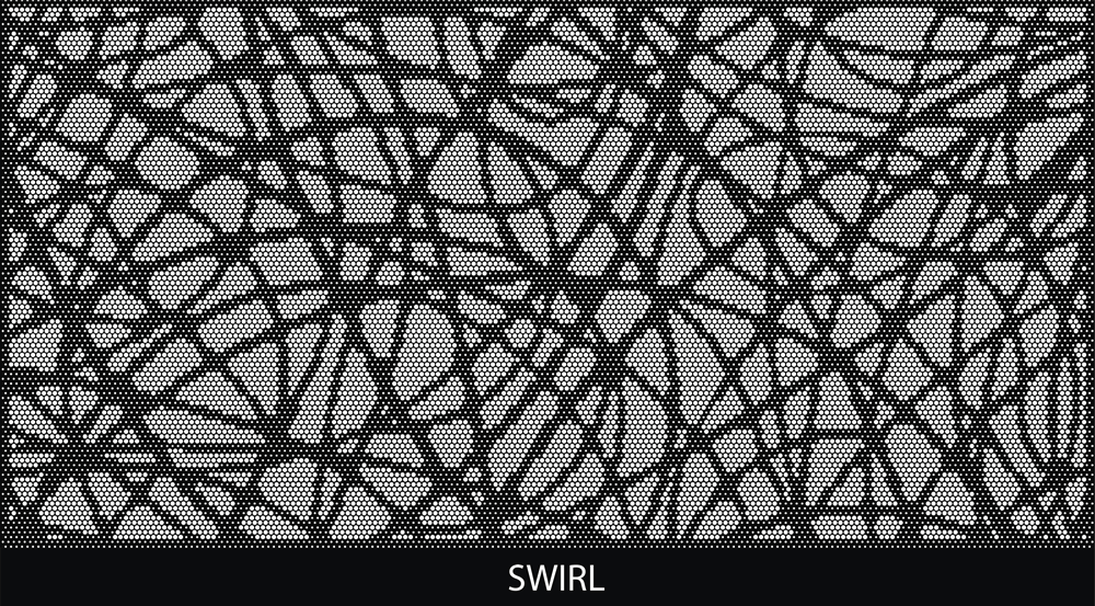 Swirls perforated pool fencing design by Pool Perf