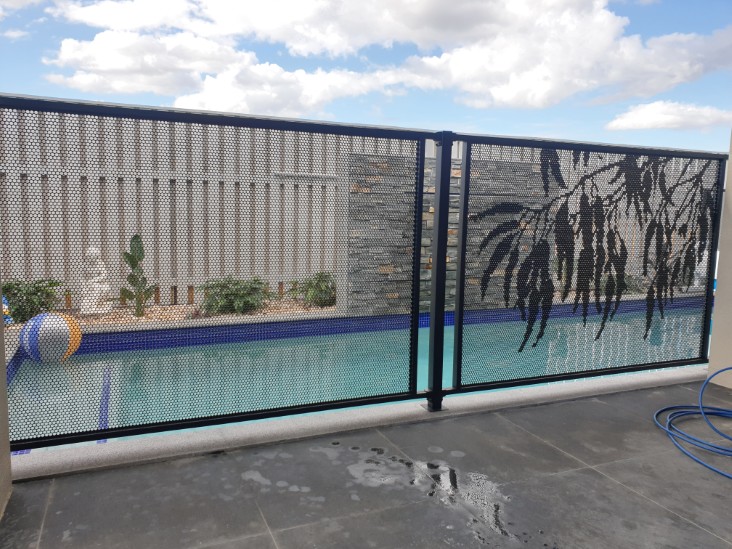 Gum Perf in Textured Black-QLD - Pool Perf pool fencing