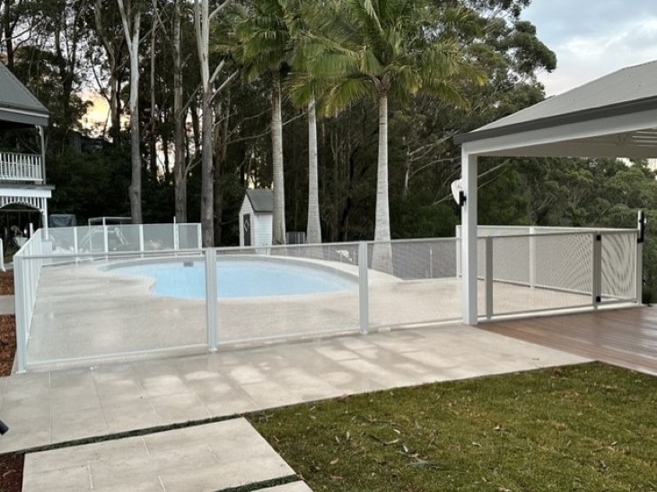 Pure Perf in Textured Surfmist-NSW - Pool Perf pool fencing