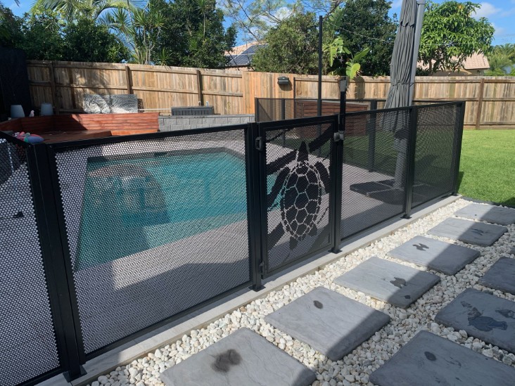Turtle Perf in Textured Black-QLD - Pool Perf pool fencing
