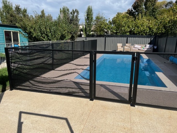 Wave in Textured Black-VIC - Pool Perf pool fencing