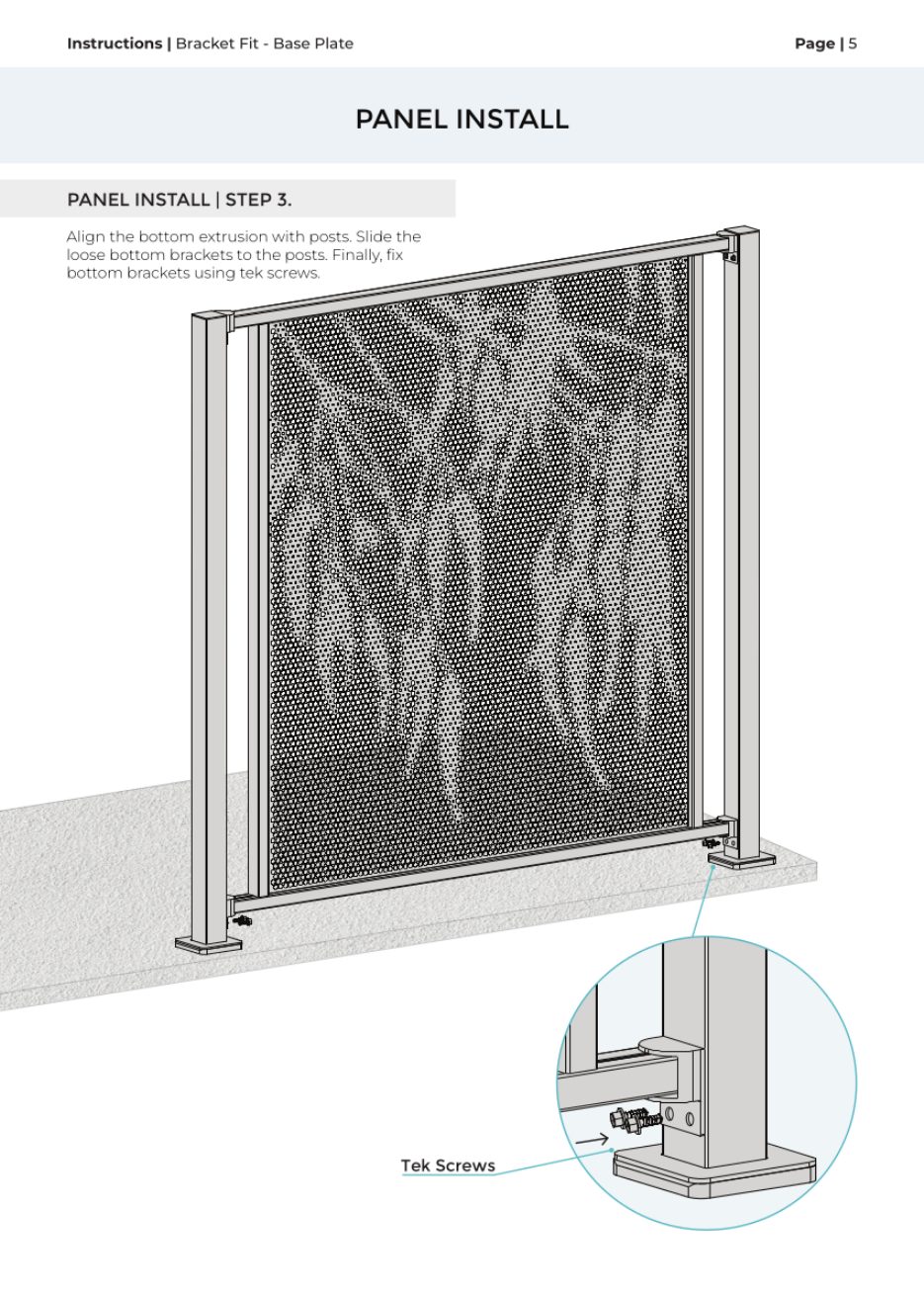 Bracket Fit – Base Plate Post installation manual, page 9