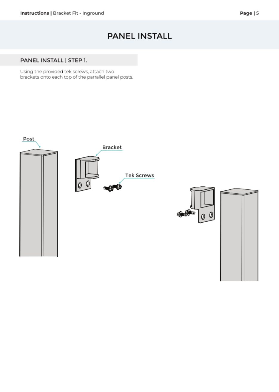 Bracket Fit – Inground Post installation manual, page 5
