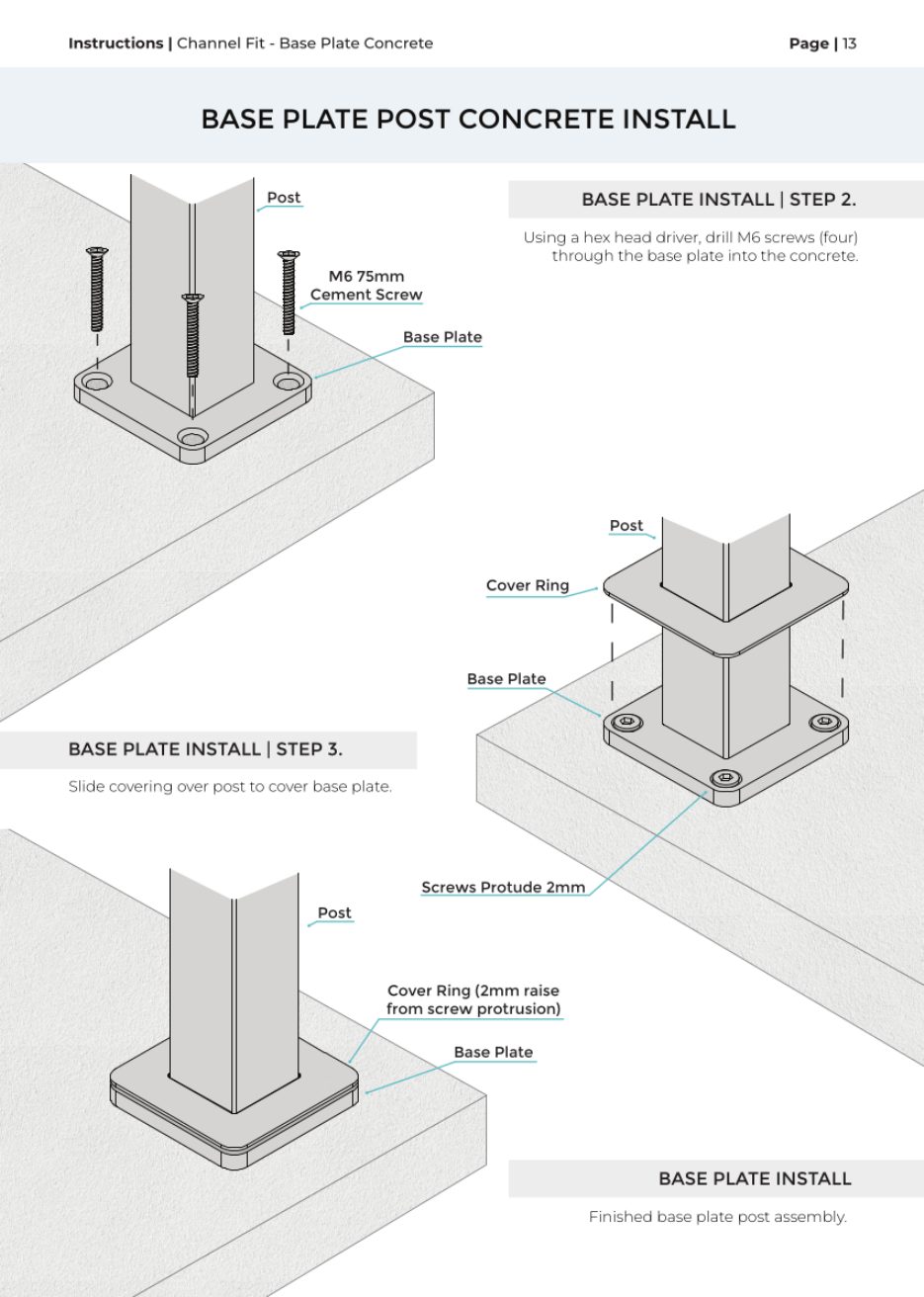 Channel Fit – Base Plate Post installation manual, page 5