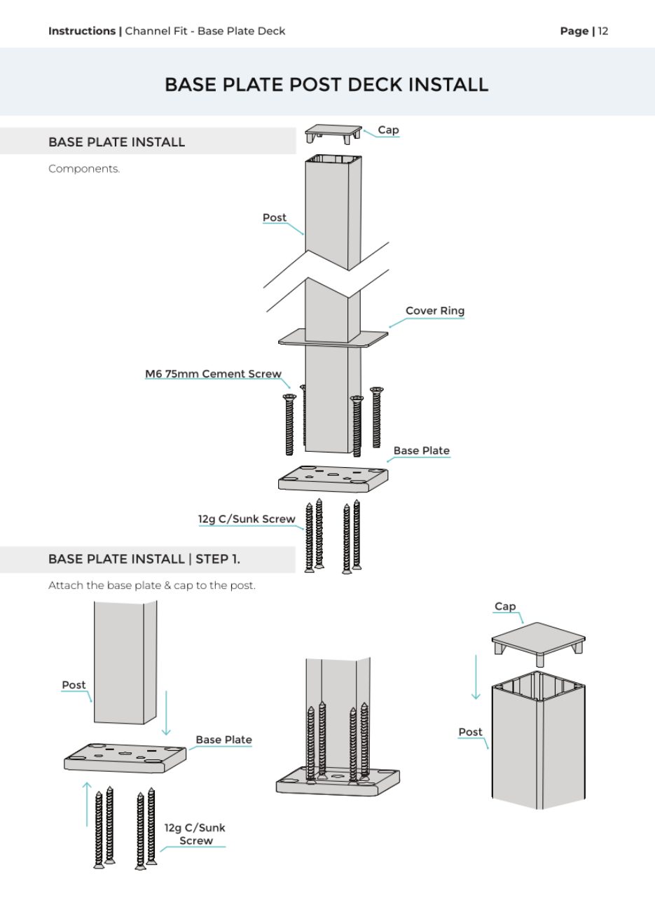 Channel Fit – Base Plate Post installation manual, page 6